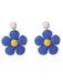 Orecchini pendenti con fiori e strass boho ruffia
