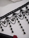 Collana gotico con nappe in cristallo artificiale nero