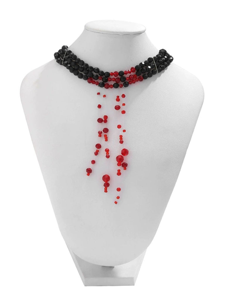 Collana gotico con ciondolo a goccia di sangue con perline