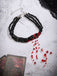 Collana gotico con ciondolo a goccia di sangue con perline