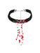 Collana gotico con ciondolo a goccia di sangue con perline