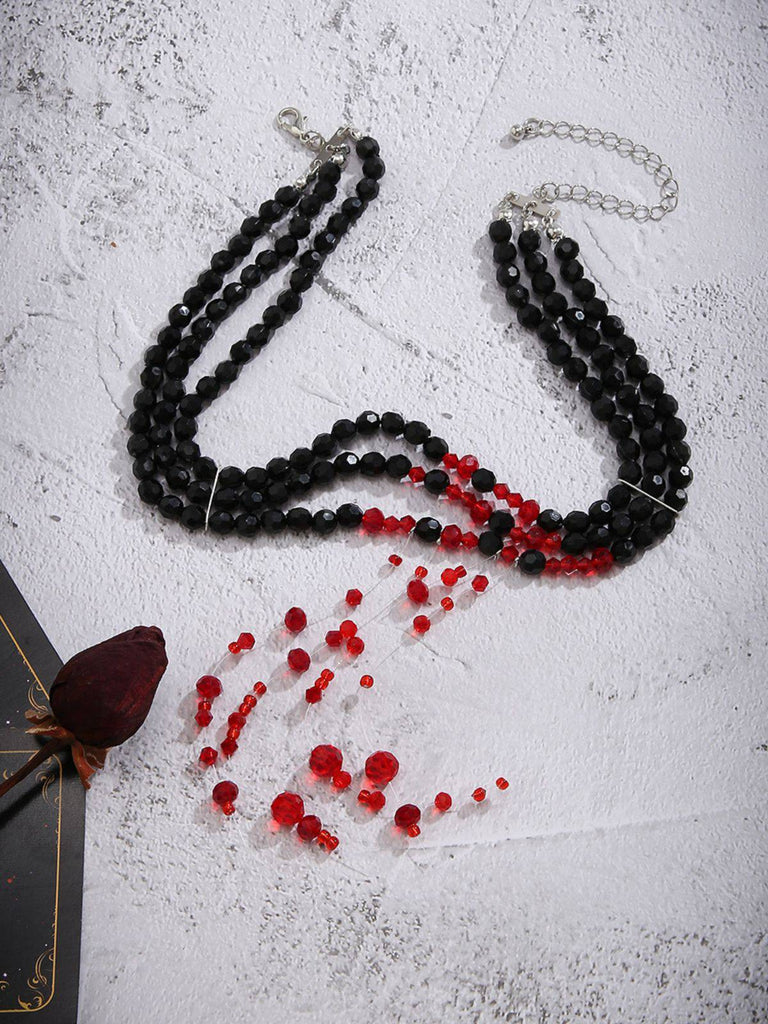 Collana gotico con ciondolo a goccia di sangue con perline