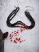 Collana gotico con ciondolo a goccia di sangue con perline