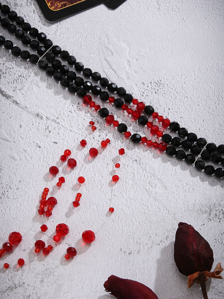 Collana gotico con ciondolo a goccia di sangue con perline