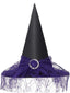 Cappello da strega a punta patchwork in rete Halloween