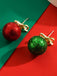 Orecchini a bottone con fiocco e paillettes a palla di Natale