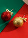 Orecchini a bottone con fiocco e paillettes a palla di Natale