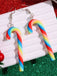 Orecchini con bastoncino di zucchero arcobaleno natalizio