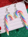 Orecchini con bastoncino di zucchero arcobaleno natalizio