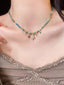 Collana Boho Turchese con Perline e Pendente Sole Luna Stella