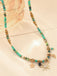Collana Boho Turchese con Perline e Pendente Sole Luna Stella
