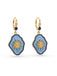 Orecchini Vintage Blu con Pendente a Fiore
