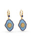 Orecchini Vintage Blu con Pendente a Fiore