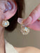 Orecchini Bianchi Vintage con Cristalli a Fiore