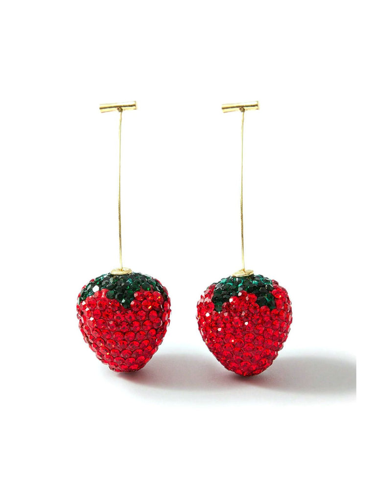 Sparkling con Strass Strawberry Drop Orecchini Rosso