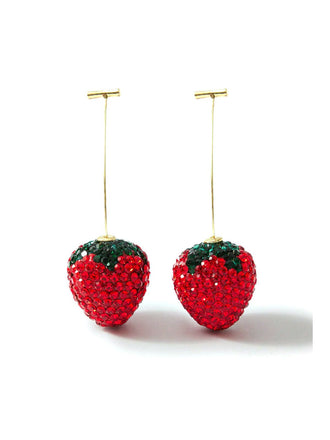 Sparkling con Strass Strawberry Drop Orecchini Rosso
