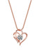 Collana Vintage Oro Doppio Cuore con Zircone Trasparente