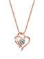 Collana Vintage Oro con Doppio Cuore e Zircone Trasparente