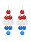 Orecchini Pendenti con Paillettes Rosse Bianche e Blu