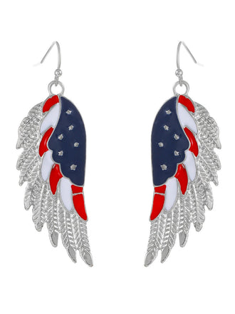 Silver Star Patriotic Drop Earrings 2