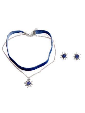 Orecchini Nero Vintage in Velluto Edelweiss Pendant Choker e Set 2