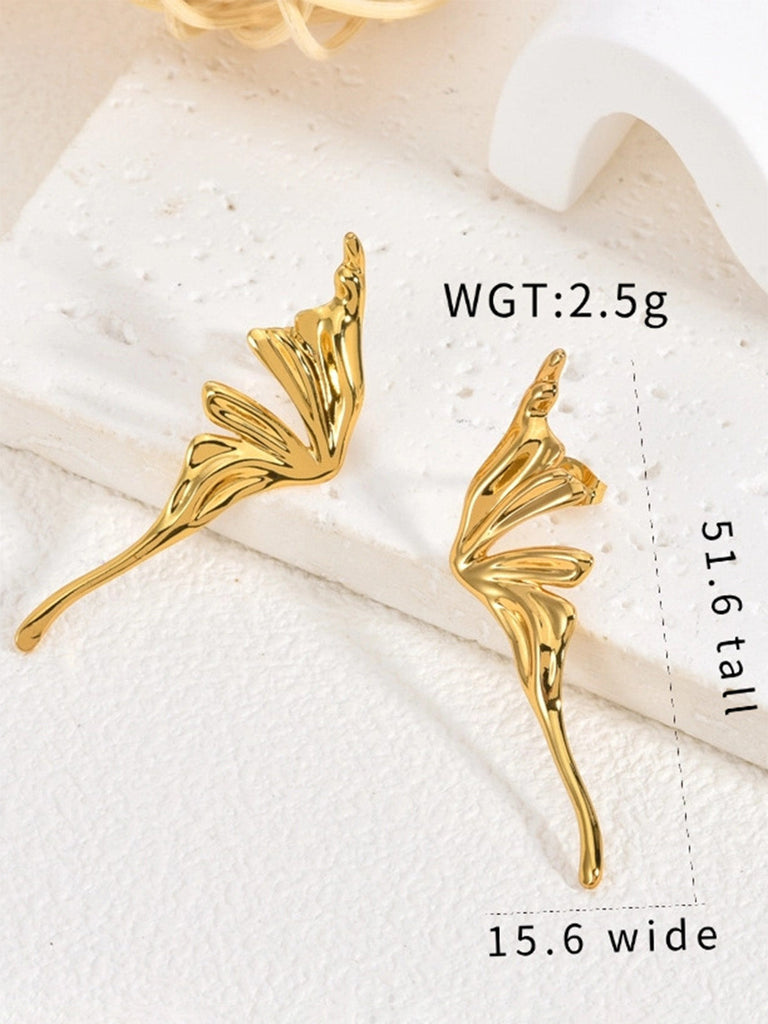 Orecchini Oro Wing Geometrico Creativo a Bottone 2