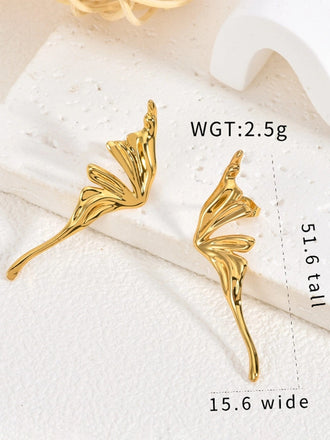 Orecchini Oro Wing Geometrico Creativo a Bottone 2