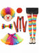 Completo Accessori Costume Multicolore Arcobaleno da Pagliaccio