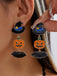 Orecchini Rosa Violacei di Halloween in Smalto con Zucca Cappello da Mago Pipistrello e Caramella 2