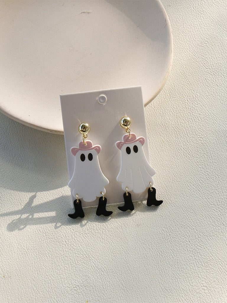 Orecchini Pale Pink Vintage Fantasma Western di Halloween Pendenti 2