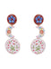Orecchini Blu Cobalto Vintage Boho Floreali Dipinti a Mano e Pendenti a Strati