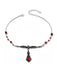 Collana Gotica Rossa con Pipistrello e Ciondolo di Rubino