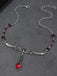 Collana Gotica Rossa con Pipistrello e Ciondolo di Rubino 3