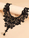 Accessori Nero Gotico Vittoriano in Pizzo Gemma Pendant Choker Collana 5