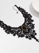Accessori Nero Gotico Vittoriano in Pizzo Gemma Pendant Choker Collana 6