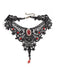 Accessori Nero Gotico Vittoriano in Pizzo Gemma Pendant Choker Collana 7
