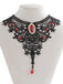 Accessori Nero Gotico Vittoriano in Pizzo Gemma Pendant Choker Collana 10