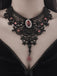 Accessori Nero Gotico Vittoriano in Pizzo Gemma Pendant Choker Collana 8