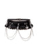 Cintura Harness Nera Gotica con Stelle Catene Pizzo Volant e Vita Alta