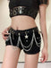 Cintura Harness Nera Gotica con Stelle Catene Pizzo Volant e Vita Alta 2
