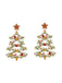 Orecchini in lega con diamanti intarsiati a forma di albero di Natale