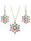 Set di collana e orecchini con fiocco di neve in lega di diamanti natalizi