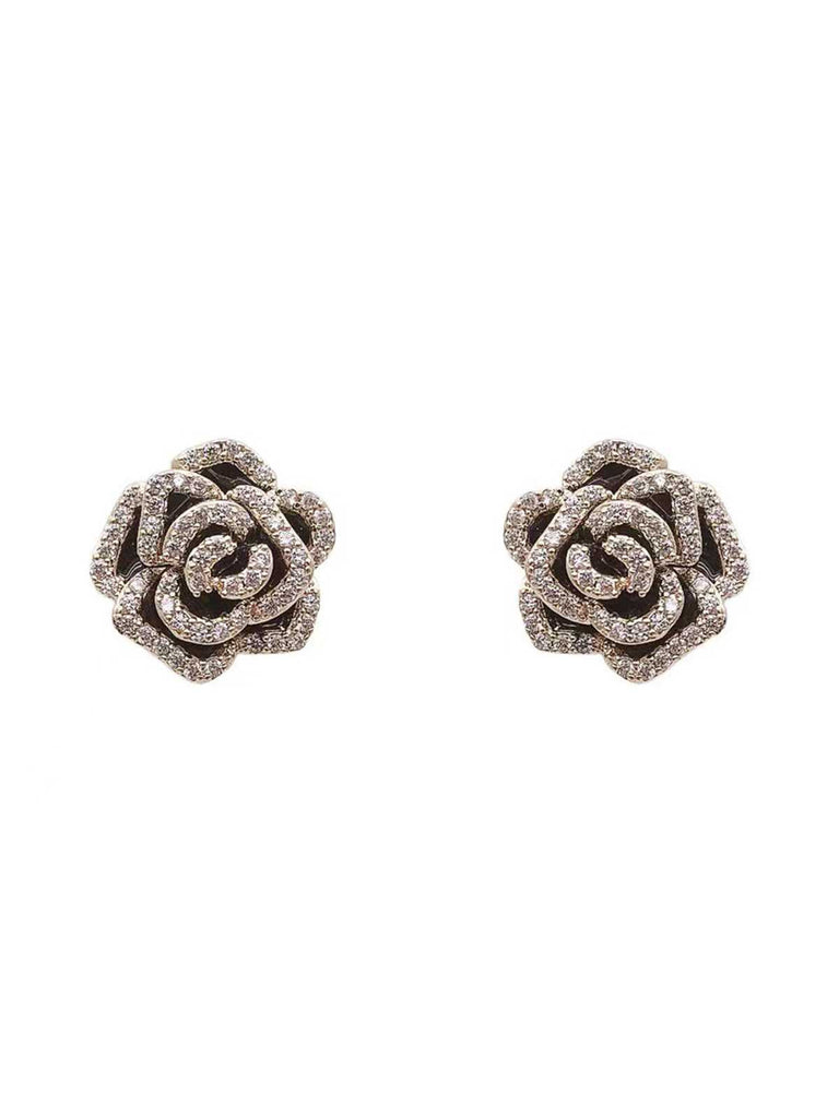 Orecchino floreale vintage con diamanti