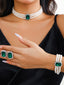 Set di collana bracciale e orecchini con perle e pietre preziose