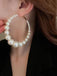 Orecchini vintage a cerchio grande con perle