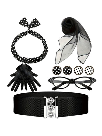 Set di accessori retrò a pois anni '50