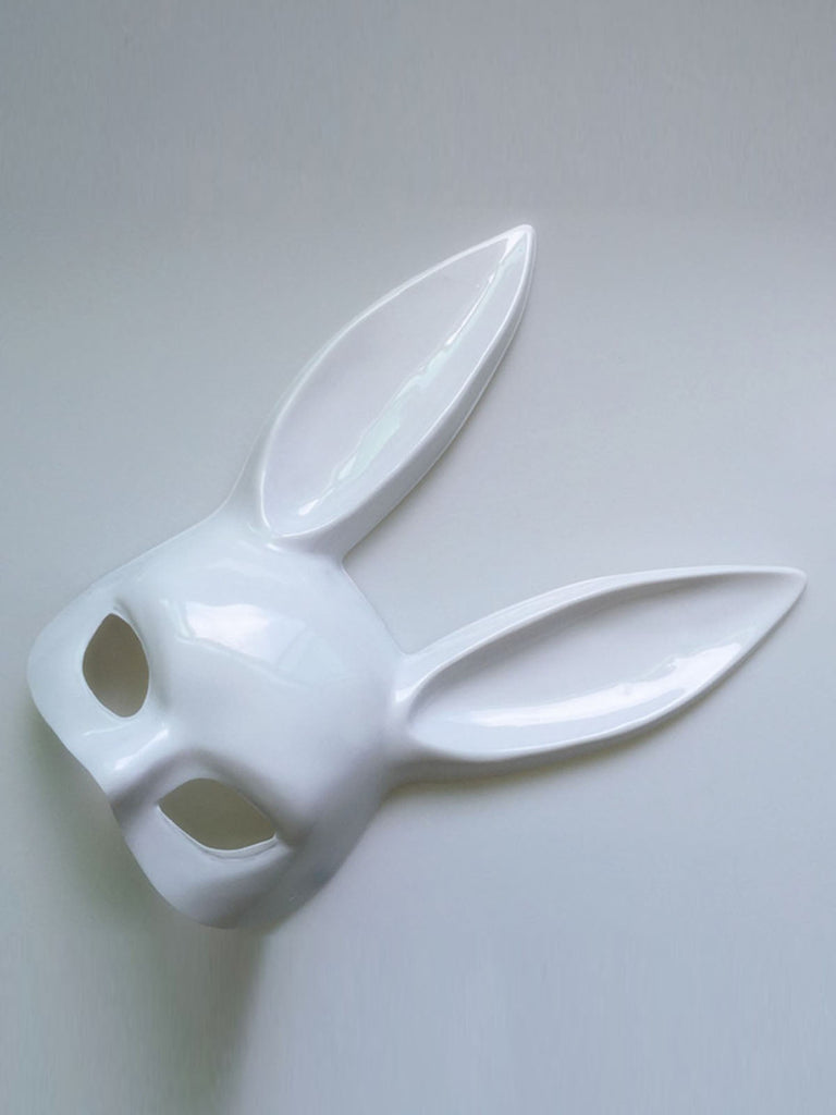 Maschera mezza faccia da coniglietto pasquale Halloween