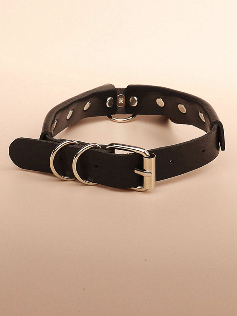 Collana girocollo in similpelle gotica per Halloween
