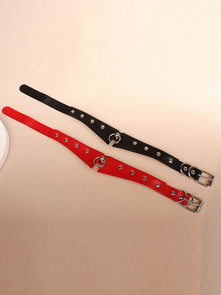 Collana girocollo in similpelle gotica per Halloween