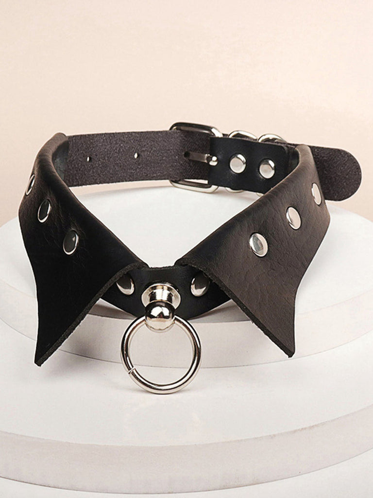 Collana girocollo in similpelle gotica per Halloween